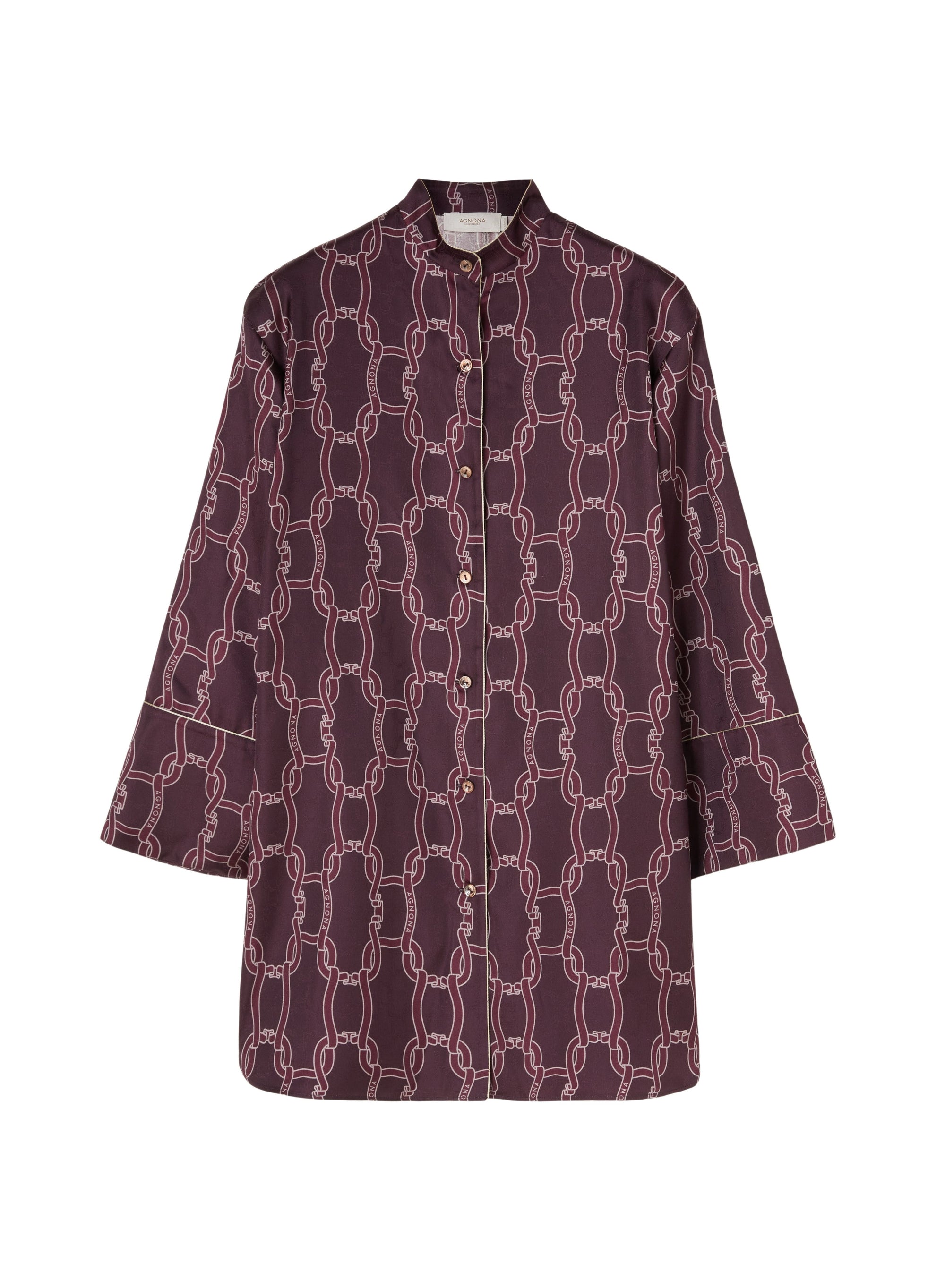 Tannico_3QTY // Robe chemise à motif maillons entrelacés en soie - Tannico