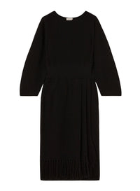 Black_1QTY // Robe longue à motif ondulé en laine - Black