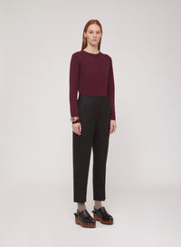 Black_3QTY // Pantalon court coupe droite en laine - Black