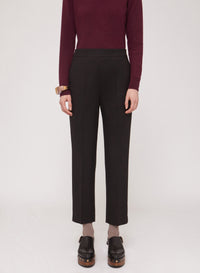 Black_3QTY // Pantalon court coupe droite en laine - Black