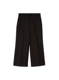 Black_2QTY // Pantalon court à coupe ample en laine - Black