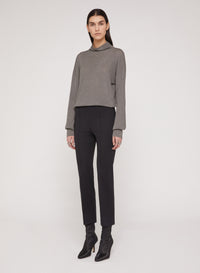 Black_1QTY // Pantalon droit à plis et ceinturé - Black