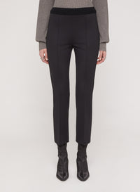 Black_1QTY // Pantalon droit à plis et ceinturé - Black