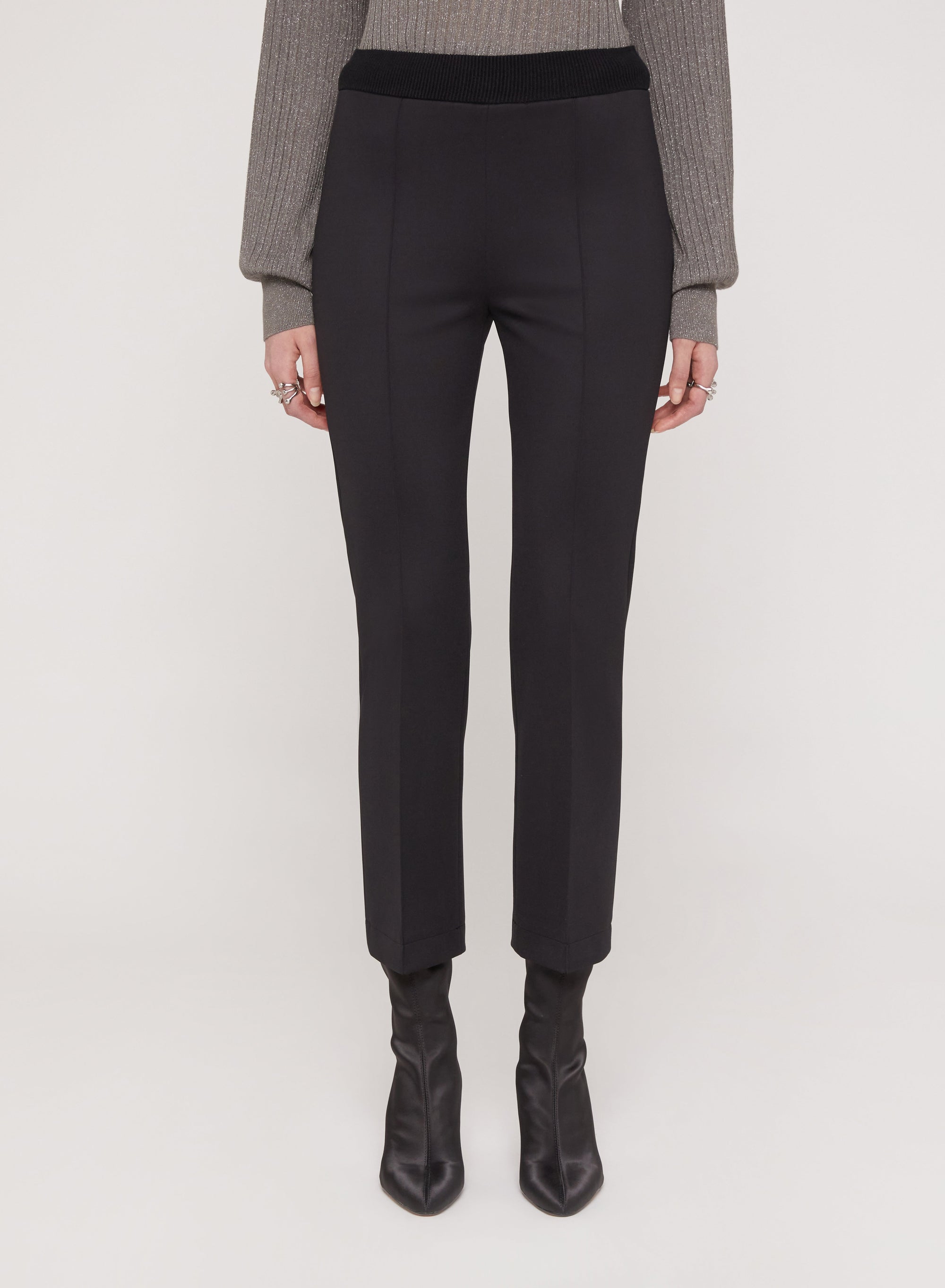 Pantalon droit et ceinture côtelée - Chalk