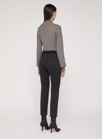 Black_1QTY // Pantalon droit à plis et ceinturé - Black