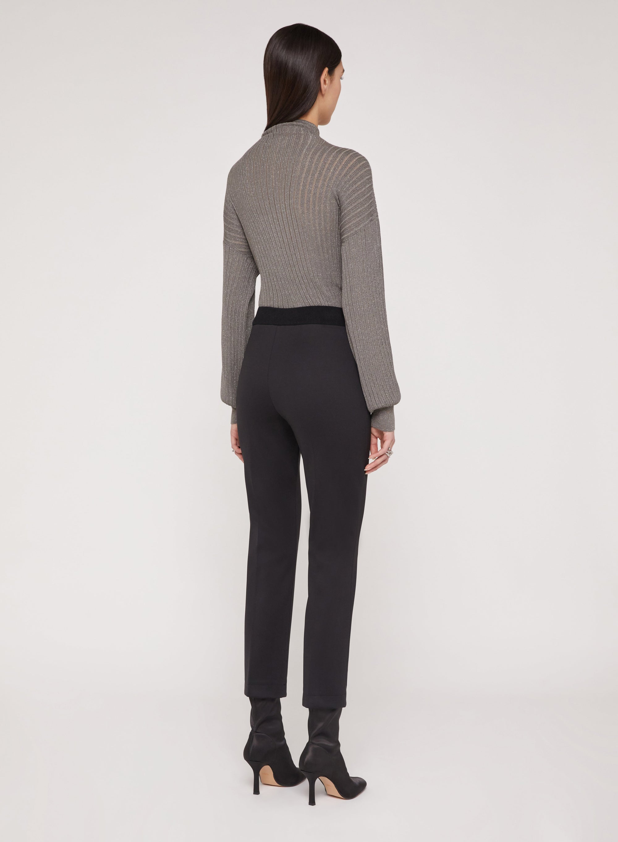 Pantalon droit et ceinture côtelée - Chalk