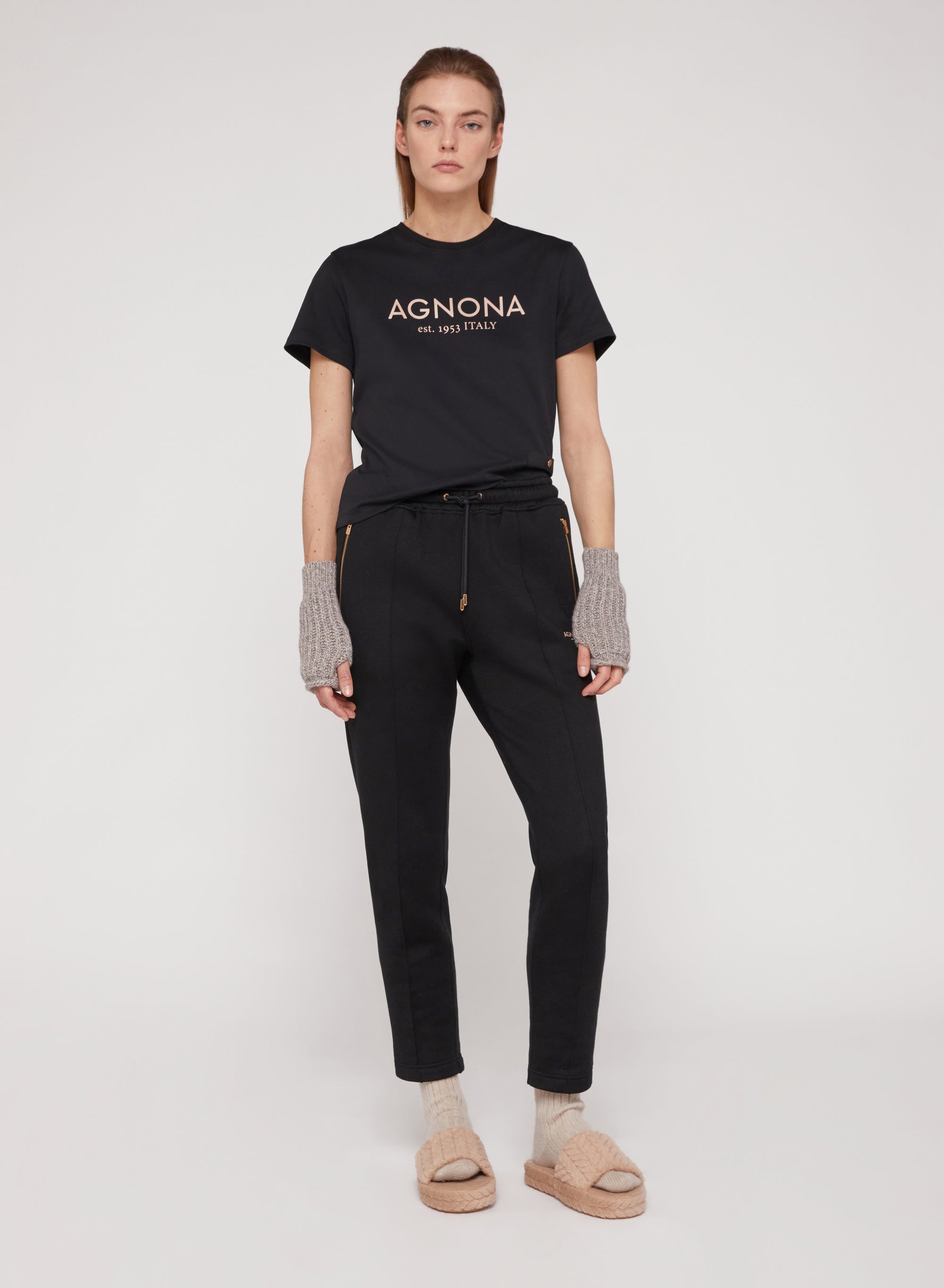 Black_1QTY // Pantalon de survêtement en soie mélangée - Black