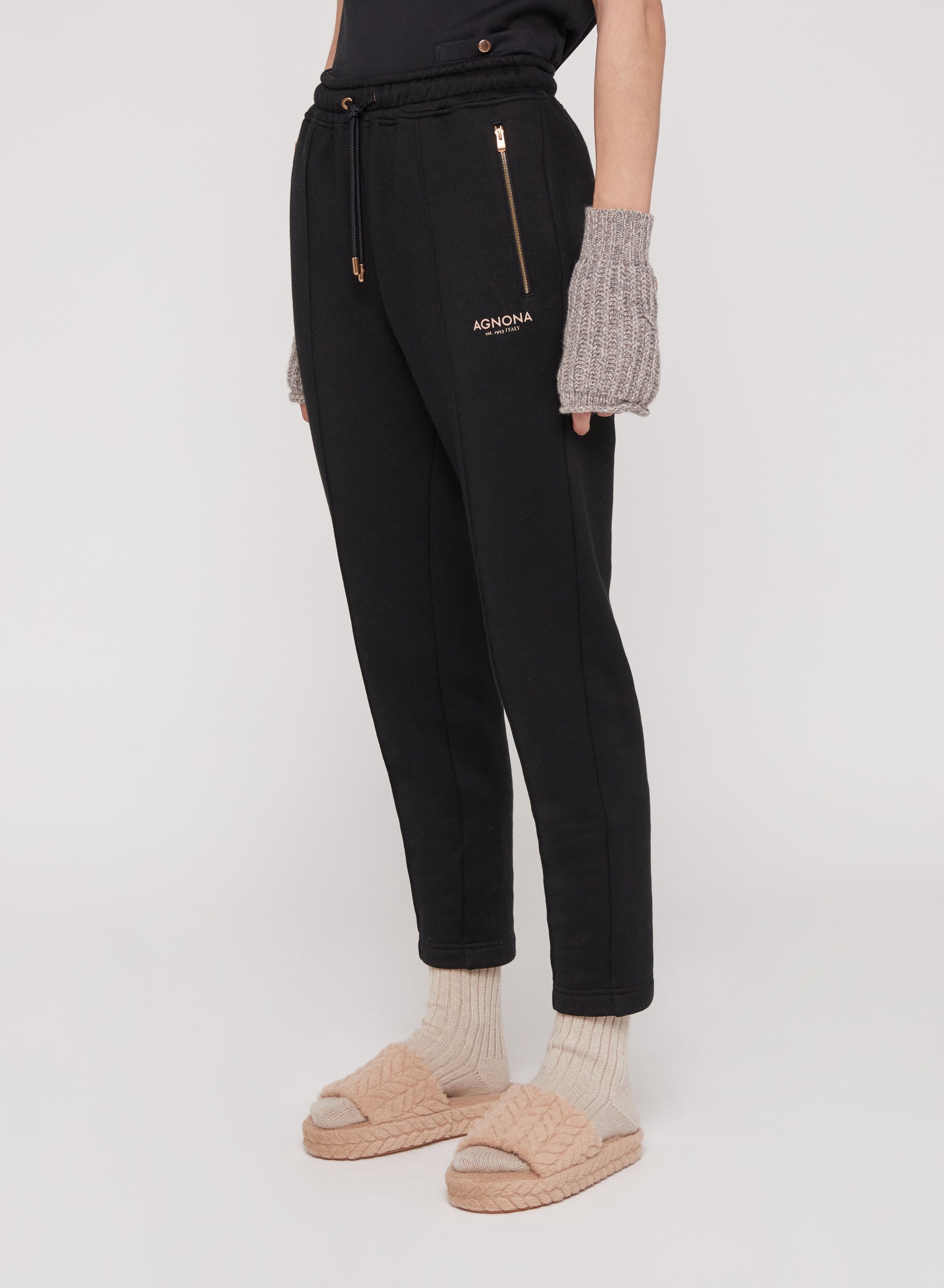 Black_1QTY // Pantalon de survêtement en soie mélangée - Black