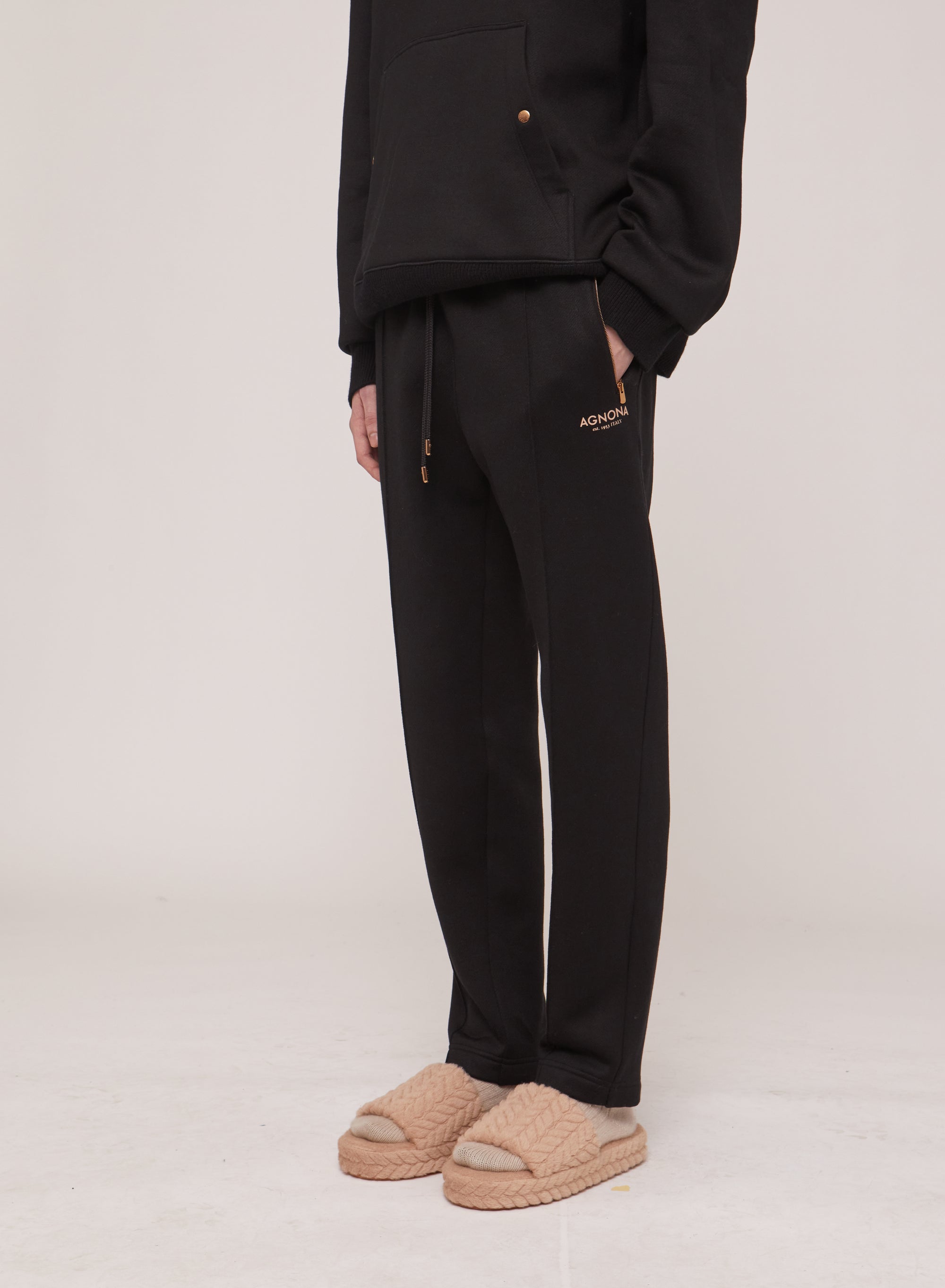 Black_1QTY // Pantalon de survêtement en soie mélangée - Black