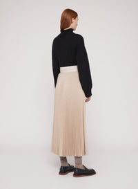 Buttermilk_2QTY // Jupe longue plissée en laine - Buttermilk