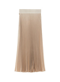 Buttermilk_2QTY // Jupe longue plissée en laine - Buttermilk