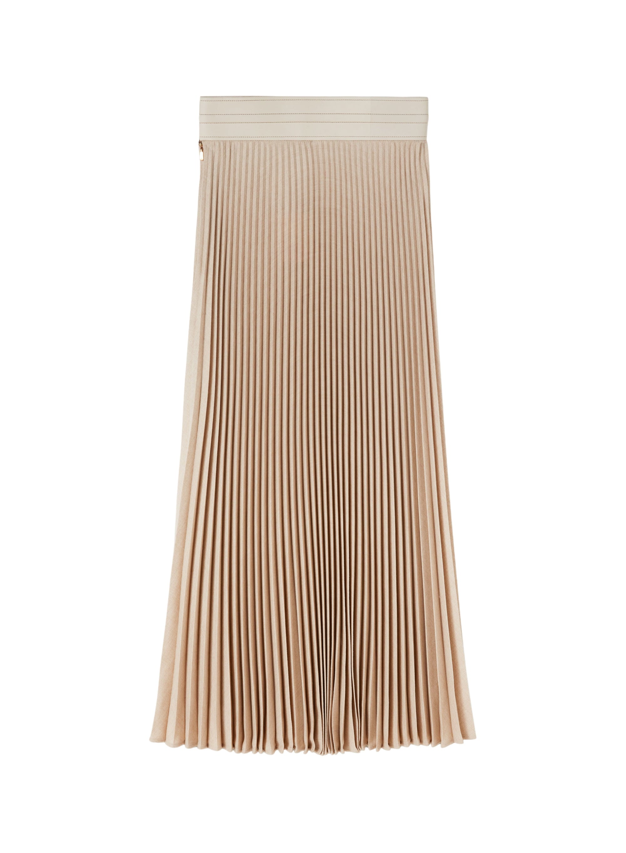 Buttermilk_2QTY // Jupe longue plissée en laine - Buttermilk