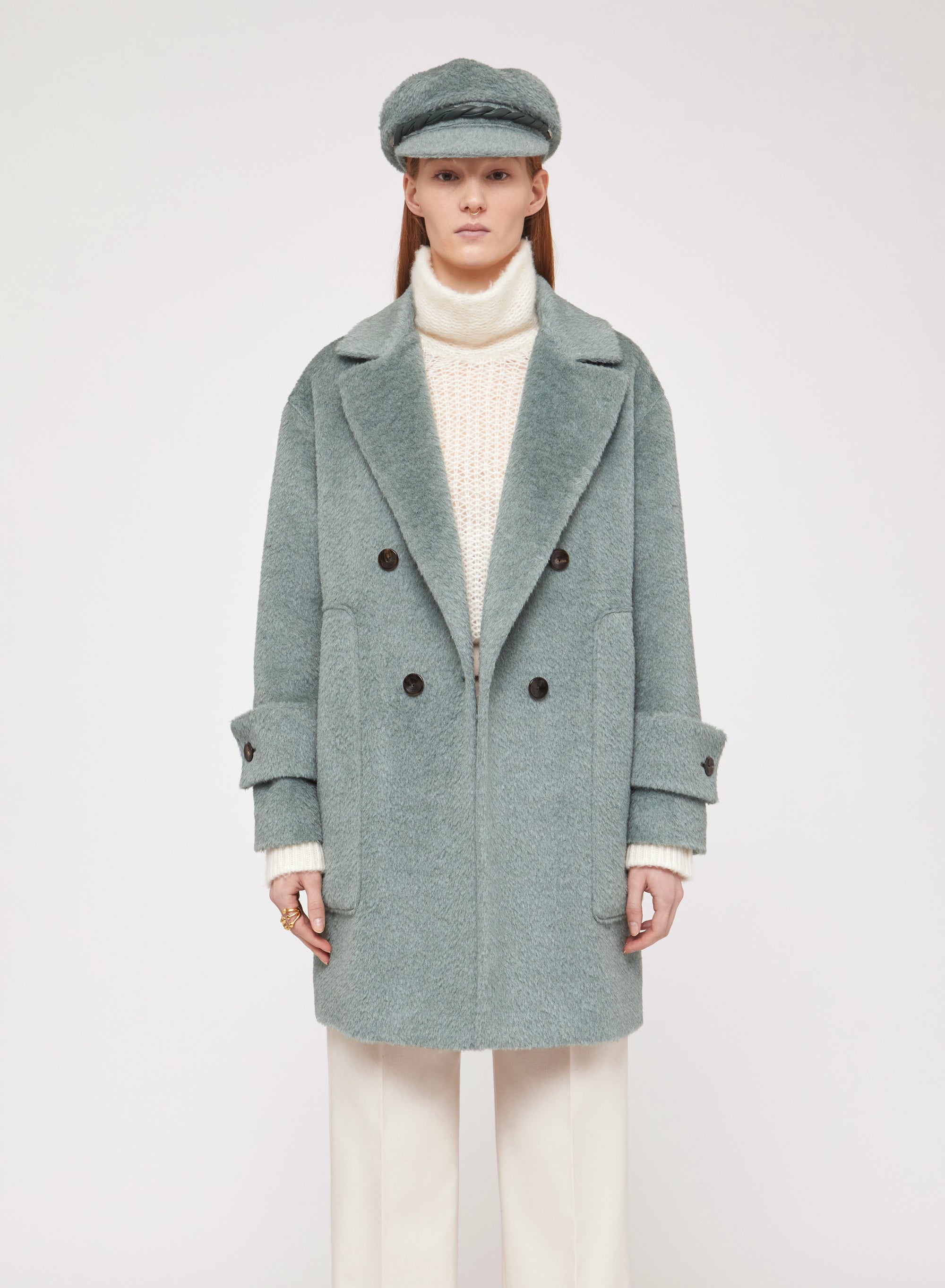 Giada_1QTY // Manteau court col à revers en laine - Giada