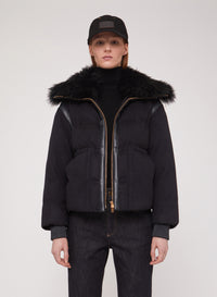 Eclipse_1QTY // Doudoune courte en laine et soie - Eclipse