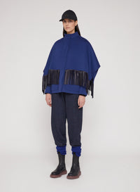 Night_1QTY // Cape à franges et col montant en laine - Night