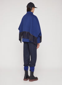 Night_1QTY // Cape à franges et col montant en laine - Night