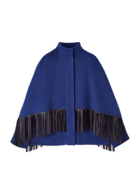 Night_1QTY // Cape à franges et col montant en laine - Night
