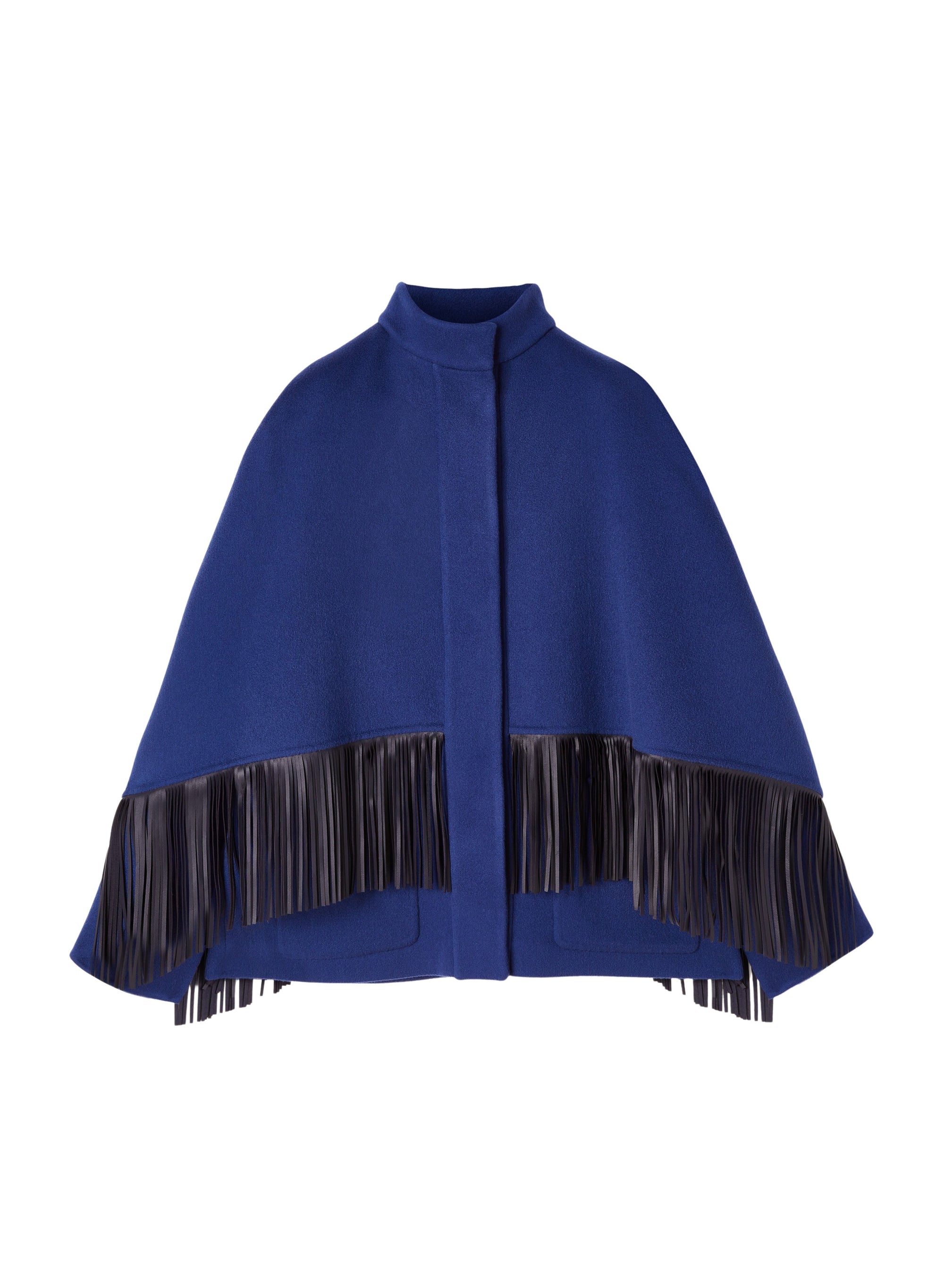 Night_1QTY // Cape à franges et col montant en laine - Night