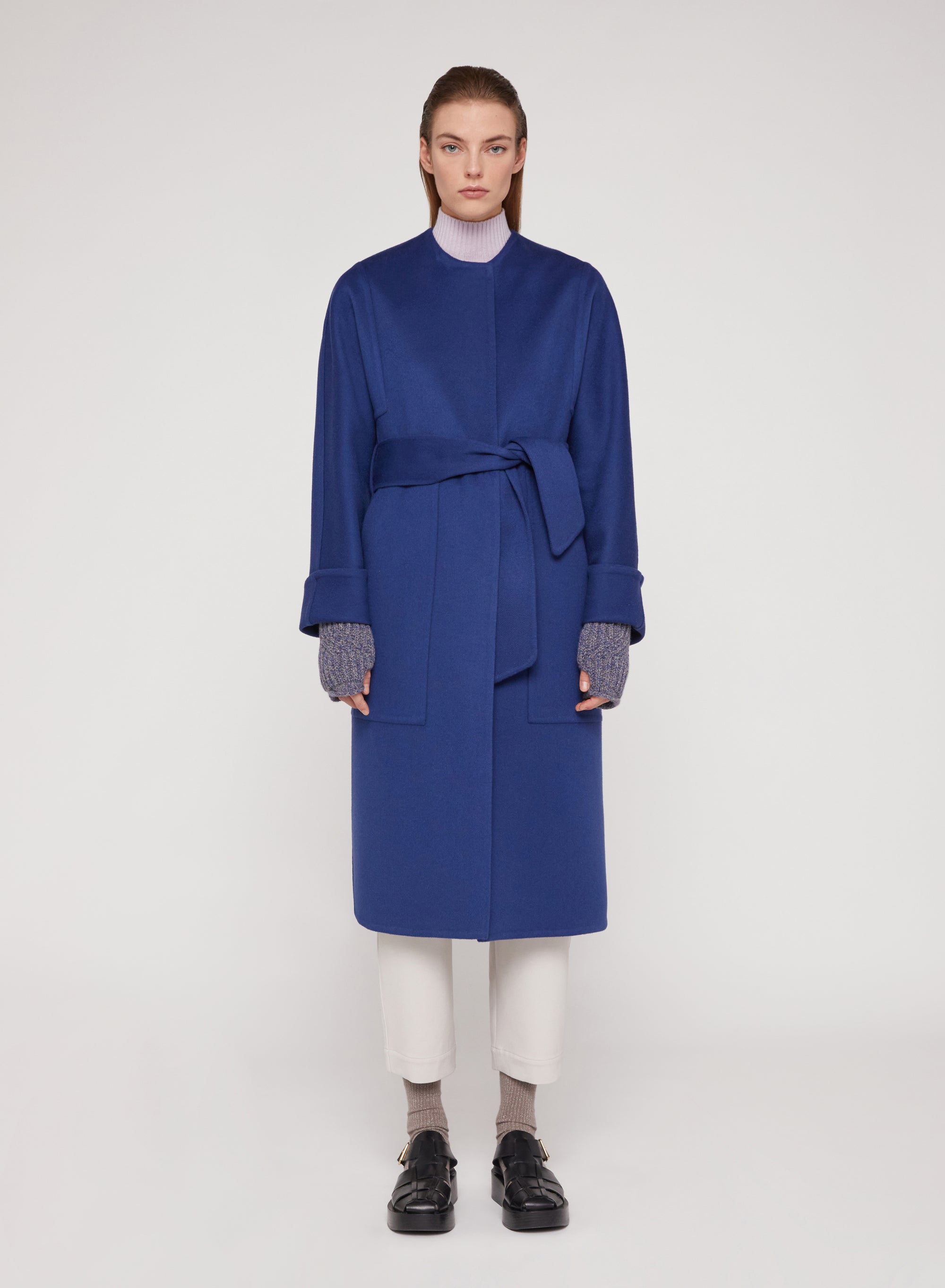 Night_1QTY // Manteau long ceinturé en laine - Night