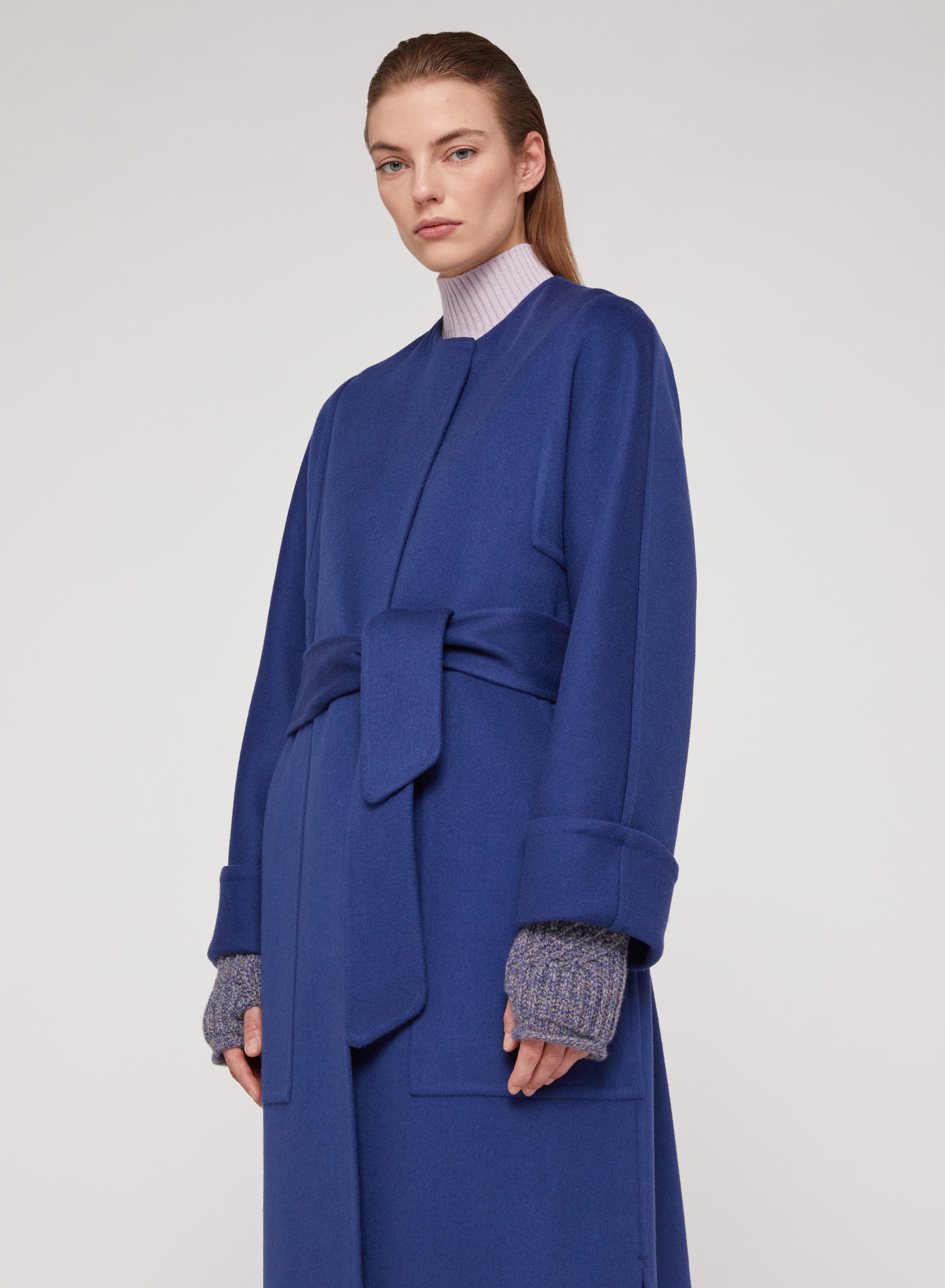 Night_1QTY // Manteau long ceinturé en laine - Night