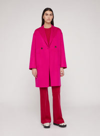 Dahlia_1QTY // Manteau croisé et feutré en laine - Dahlia