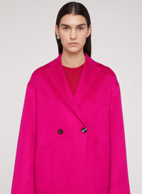 Dahlia_1QTY // Manteau croisé et feutré en laine - Dahlia