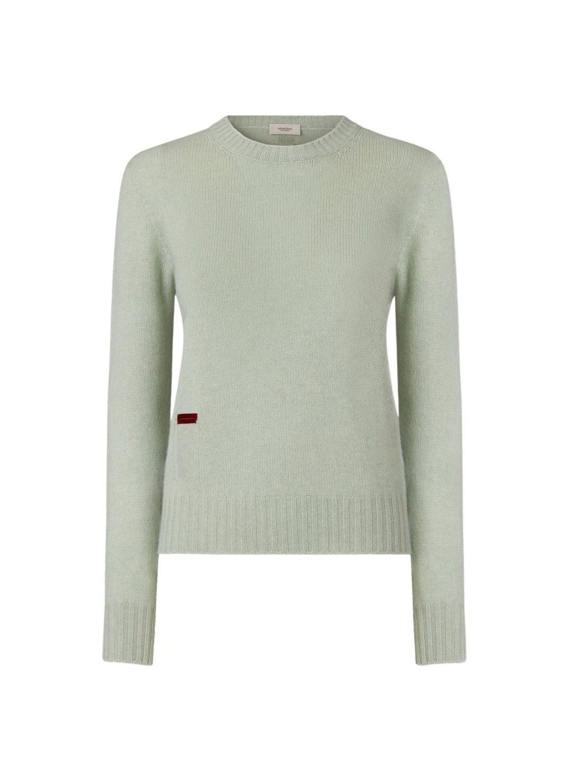 Water_1QTY // Pull col rond à patch décoratif en laine - Water