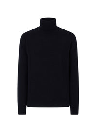 Night_1QTY // Pull col roulé à finitions côtelées en laine - Night