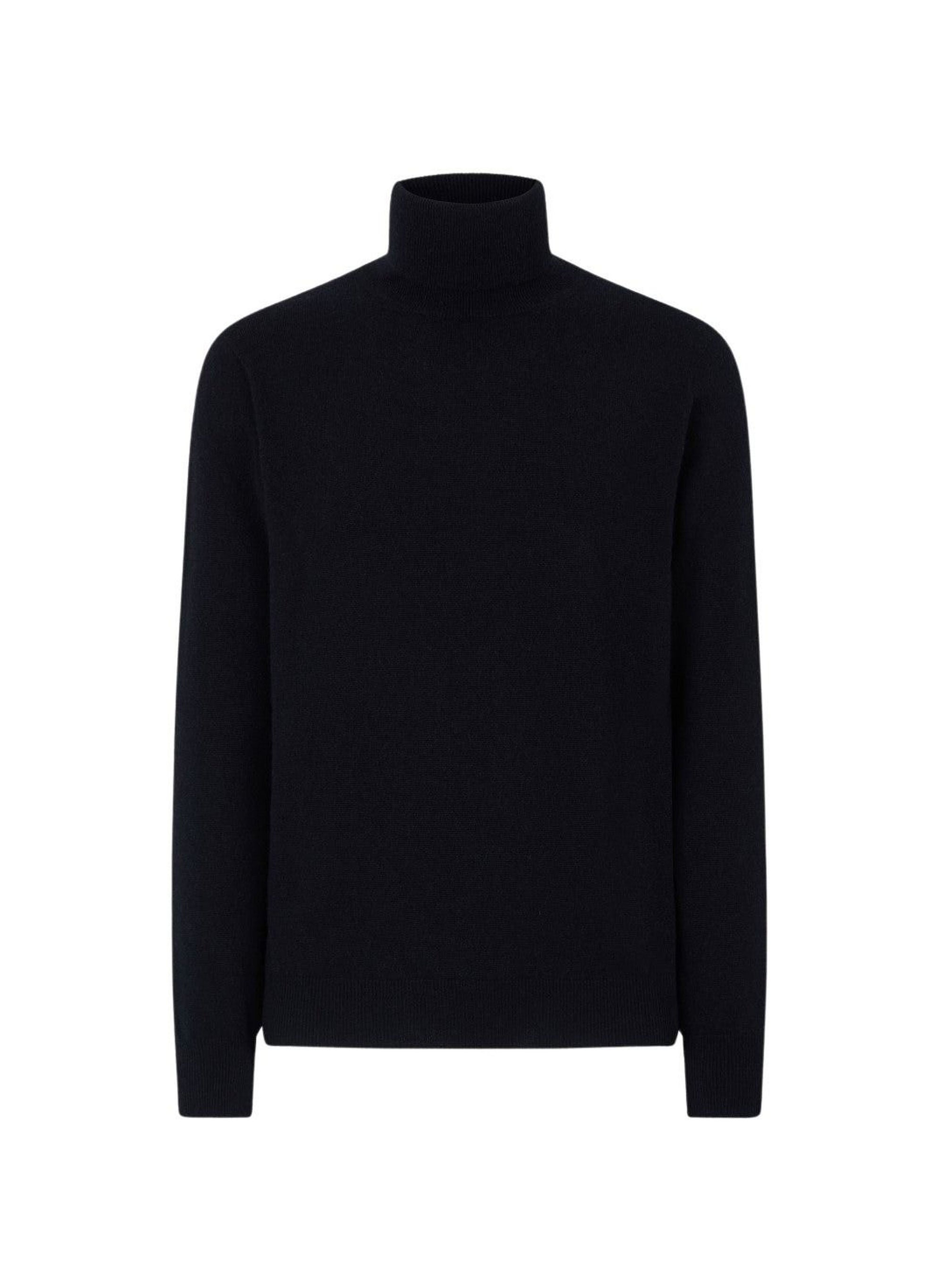 Night_1QTY // Pull col roulé à finitions côtelées en laine - Night