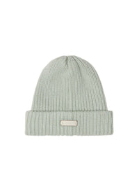 Camel_3QTY // NO PICS // RECOLO // Bonnet revers à plaque métallique en laine - Camel