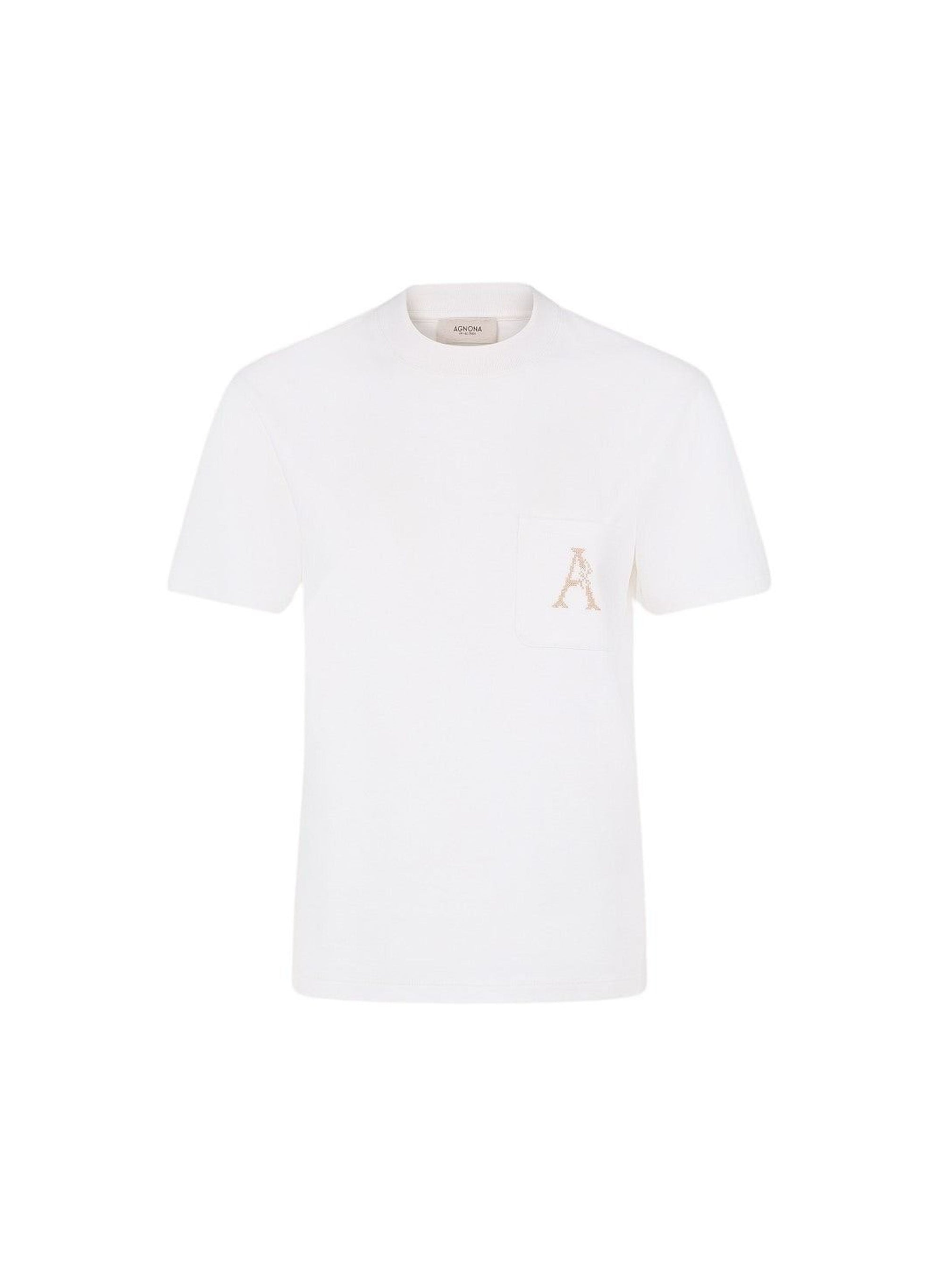 Chalk_1QTY // T-shirt à poche brodée - Chalk