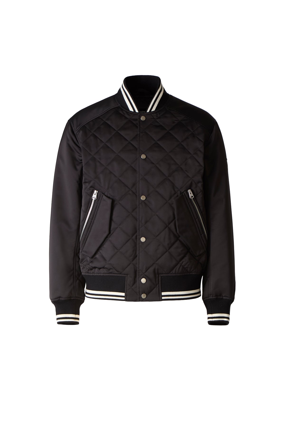 Black Men's Satin Bomber Jacket