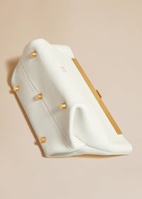 Optic White Aimee Clutch In Optic White Leather - Optic White