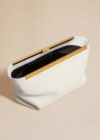 Optic White Aimee Clutch In Optic White Leather - Optic White