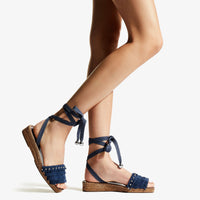Sandales Aisha 30 - Denim & Silver