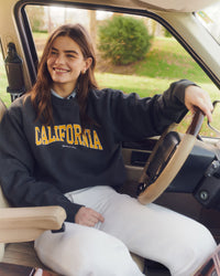 California Crewneck - Faded Black & Gold