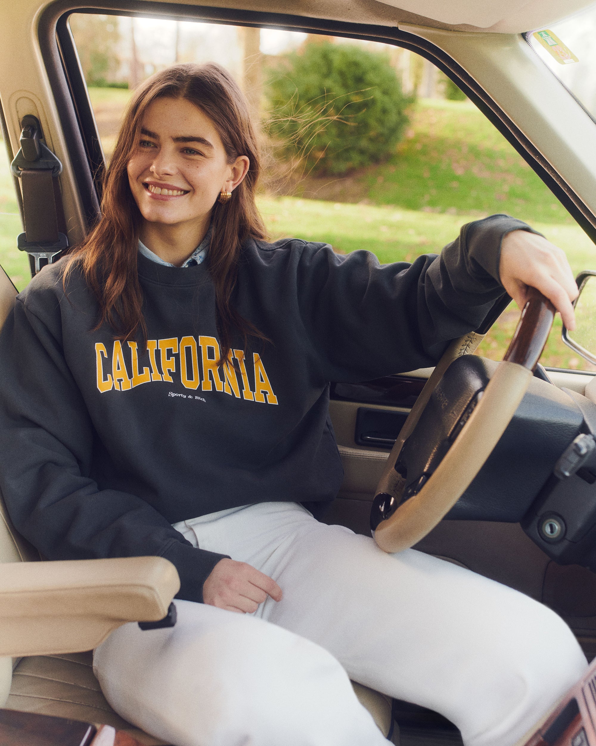 California Crewneck - Faded Black & Gold
