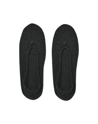 Cashmere and leather ballerinas - Anthracite