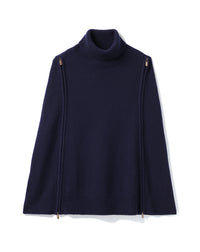 Cape Col Roulé À Zips - Marine