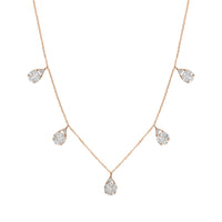 Collier en Or rose 18K serti de diamants - Rose