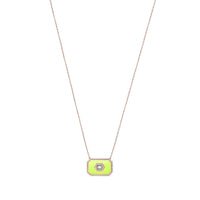 Jaune Fluo / Collier Art Deco en Or rose 14K serti de diamants - Jaune Fluo