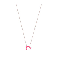 Rose / Collier Corne en Or rose 14K serti de diamants - Rose