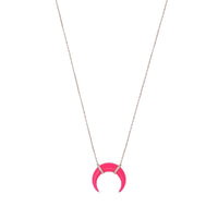Collier Corne en Or rose 14K serti de diamants - Rose