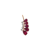 MONO BOUCLE D OREILLE RUBIS OR ROSE