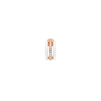 Creole single buckle in 14K pink gold set with diamonds - White