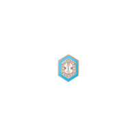 Bleu / Bijou d'Oreille Hexagone Marbella en Or rose 14K serti de diamants - Bleu
