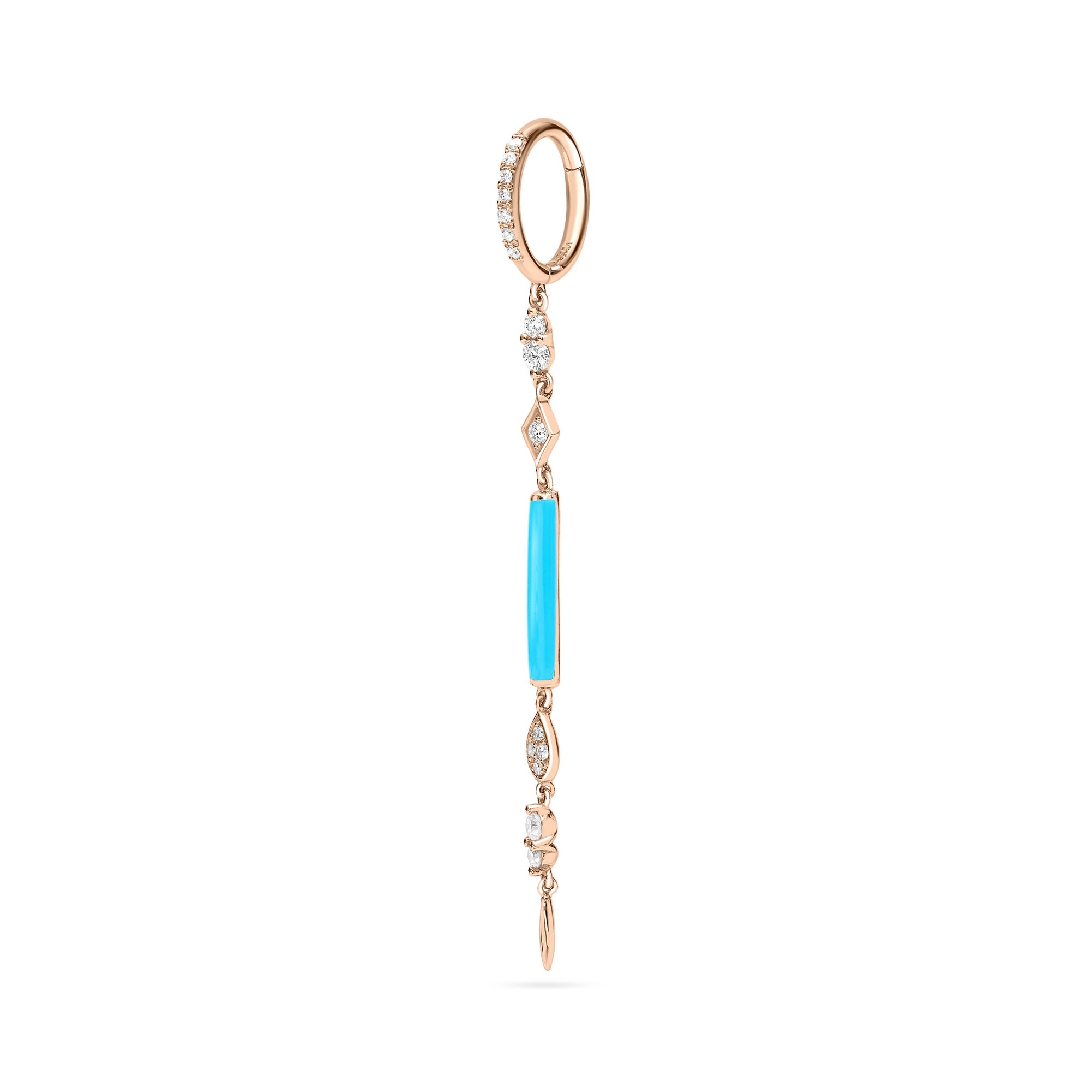 Bleu / Bijou d'Oreille Marbella en Or rose 14K serti de diamants - Bleu