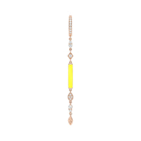 Mono boucle longue en Or rose 14K sertie de diamants - Jaune Fluo