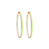 Jaune Fluo / Créoles Double C Art Deco en Or rose 14K serties de diamants - Jaune Fluo