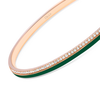 Vert Emeraude / Créoles Double C Art Deco en Or rose 14K serties de diamants - Vert Emeraude